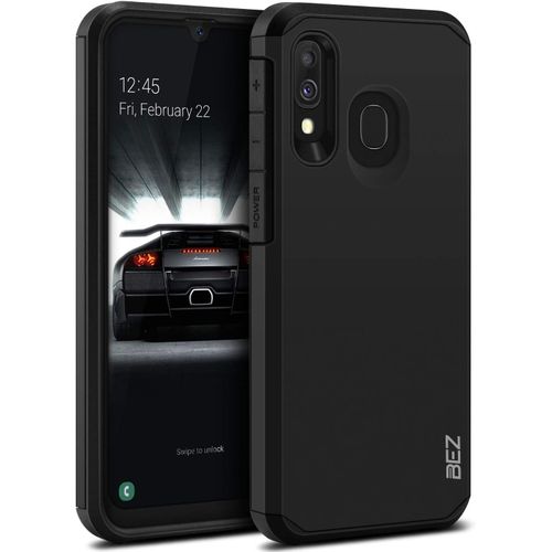 KALANKA-BEZ Coque pour Samsung A40, Housse Etui pour Samsung Galaxy A40 Antichoc Survivor Shockproof Double Protection Double Ultra Resistante, Noir