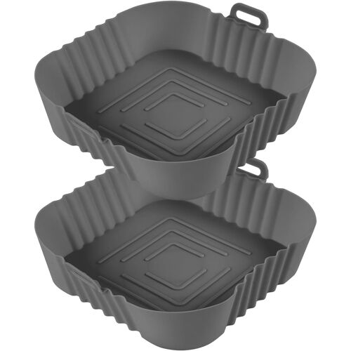 Air Fryer Pot en Silicone,2pcs 7.8inch Pot en Silicone pour Friteuse à Air Silicone Air Fryer Liner Air Fryer Basket, Air Fryer Rack Accessoire pour Air Fryer,Four