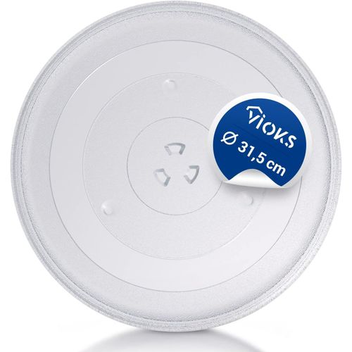 KALANKA-Plateau Tournant 315mmø pour Micro Ondes / Plateau Rond en Verre pour Fours Micro-ondes / Assiette Micro Onde de Rechange comme Candy 49008503 / Plateau Micro Onde Universel