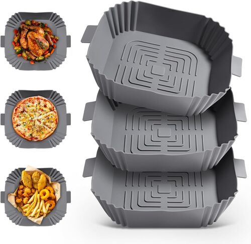 ERSHI-3 Pièces Moule Silicone Air Fryer: Réutilisable Accessoires Air Fryer Plat pour Air Fryer Remplacer le Papier Cuisson AirFry[454]