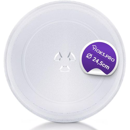 Plateau Tournant De Rechange Pour Micro-Ondes Candy 49008516, Diamètre : 245 Mm, Plateau Tournant, En Verre, Universel, Accessoire Pour Micro-Ondes (245 Mm Avec 3 Picots)[Z1449]