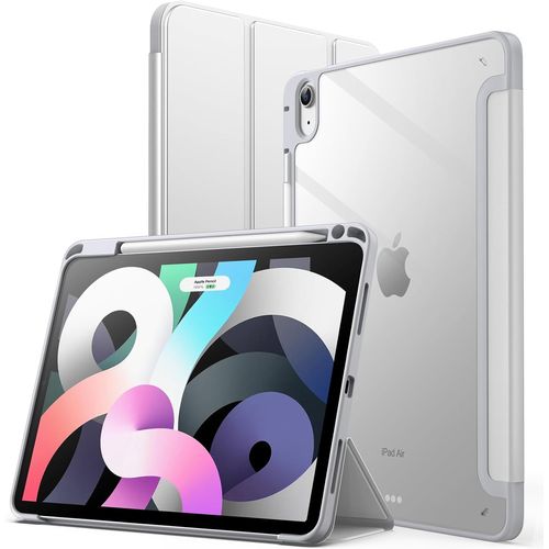 Coque Pour Ipad Air 11 Pouces M3/M2 (2025/2024), Ipad Air 5/4 (2022/2020 5eme/4eme Génération) Avec Porte-Pencil, Étui Arrière Transparent Fin Support Antichoc Tablette (Gris Foncé)