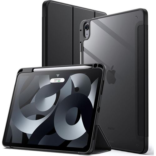 Coque Pour Ipad Air 11 Pouces M2 (2024), Ipad Air 5/4 (10,9 Pouces 2022/2020 5eme/4eme Génération) Avec Porte-Pencil, Étui Arrière Transparent Fin Support Antichoc Tablette (Noir).[F2232]