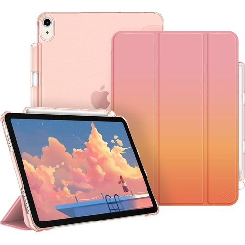 Coque Pour Ipad Air 11 Pouces M3/M2 (2025/2024) Et Ipad Air 5/4 10.9 Pouces (2022/2020)-[Rangement De Stylet] Étui Transparent Mat,Housse Fine Veille/Réveil Auto,Ombre Crépusculaire