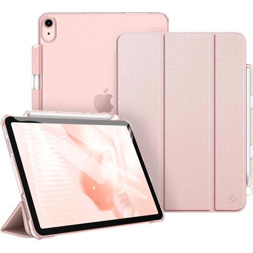 LORANKA-Coque pour iPad Air 11 Pouces (M3) 2025/(M2) 2024 et iPad Air 5e/4e Génération 10.9 Pouces (2022/2020) - [Rangement de Stylet] Étui Transparent Mat, Housse Fine, Or Rose