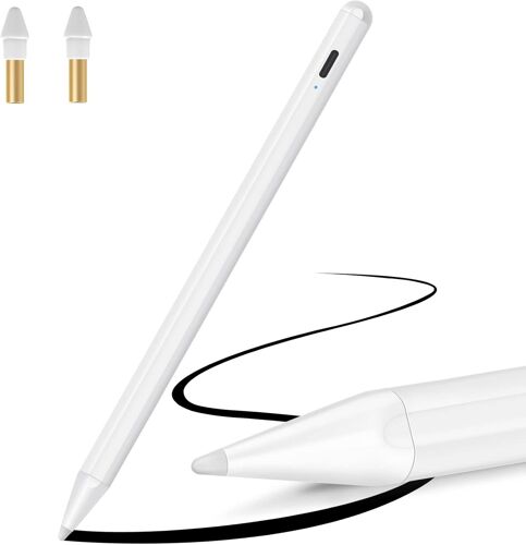 Stylet pour iPad avec Rejet de la Paume, Stylet Actif Compatible avec (2018-2022) Apple iPad Pro 11/12.9"", iPad 10.2 7/8/9 Génération, iPad 6ème, iPad Air 5/4/3, iPad Mini 6/5e Génération