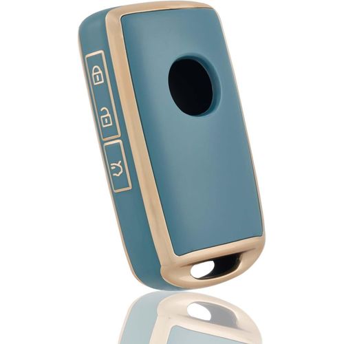 Coque De Clé Etui Cles Pour Mazda 3 Cx-30 Cx30 2019-2024,Cx-5 Cx5 Cx-8 Cx8 2020-2024 Protecteur Clé Voiture Couverture Clé Accessoire Voiture Clé À Télécommande,Bleu Or