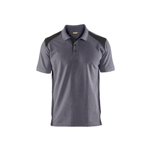 Polo de travail en coton piqué 3324 - Gris moyen et noir - M BLAKLADER