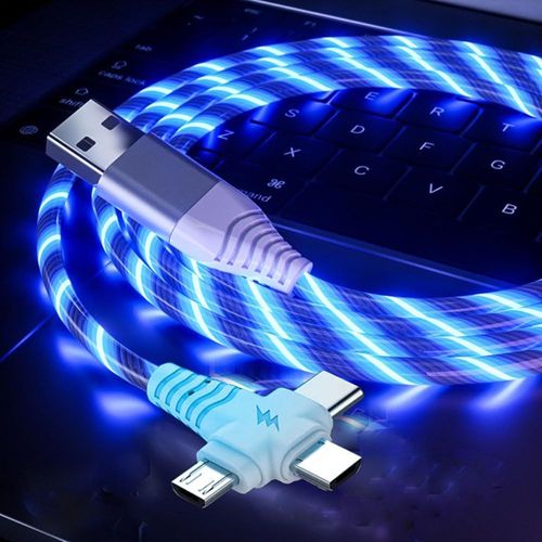 Câble de charge 3 en 1 charge rapide, allumez le chargeur de téléphone multi LED Android câble USB C câble micro USB type C décorations de fête sur le thème des fêtes enfants garçons filles cadeaux