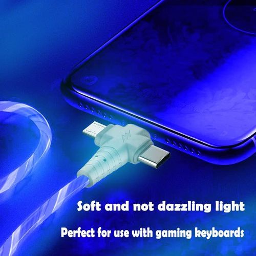 CHENG-Câble de charge 3 en 1 charge rapide, allumez le chargeur de téléphone multi LED Android câble USB C câble micro USB type C décorations de fête sur le thème des fêtes enfants garçons filles cad