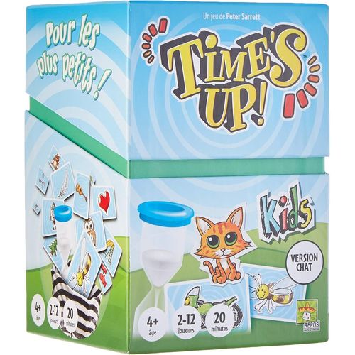 Kalanka-- Time's Up! Kids : Version Chat - Jeu De Société Enfants Dès 4 Ans - Jeu D'ambiance Et De Rapidité Familial - Cartes Dessins À Faire Deviner - 2 À 12 Joueurs - 20 Min - Repos Production