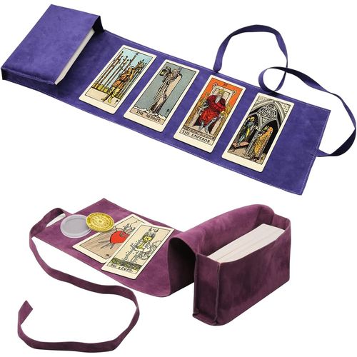 Loc-Kit De Sac De Pince De Tarot Contient 2 Boîtes De Rangement De Tarot En Velours Et 1 Pièce De Décideur,Sac De Tissu De Tarot,Pince De Tarot Pour Cartes À Jouer Et Tarot Oracle Deck
