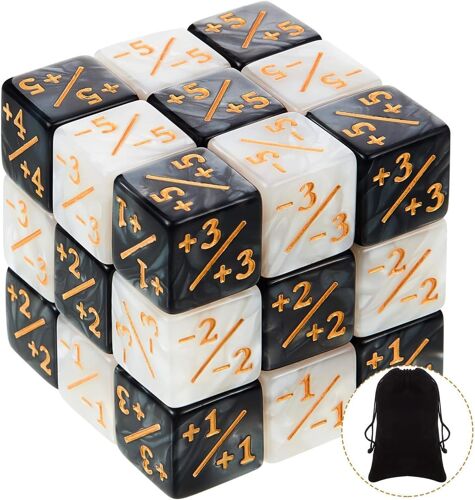 24 Pièces Compteurs De Dés,Bicodés Compteur Dés Dés De Jeton Dés D6 Dés De Compteur De Fidélité De Cube Compatible Avec Mtg,Ccg,Accessoire De Jeu De Cartes,2 Styles