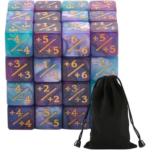 Asfasfq-Hengbird 48 Pièces Compteurs De Dés, Jetons, D6 De Fidélité De Cube Avec Sacs De Rangement Compatible Avec Mtg, Ccg, Accessoire De Jeu De Cartes (Violet Et Bleu)
