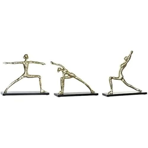 Figurines décoratives - HOME DECOR - Dkd Home Decor - Bois MDF - Lot de 3 - Yoga - Multicolore