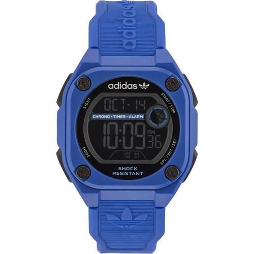 Montre Adidas - Mixte - Aost23061 - Etanche 10 Atm - Bracelet En Plastique Bleu
