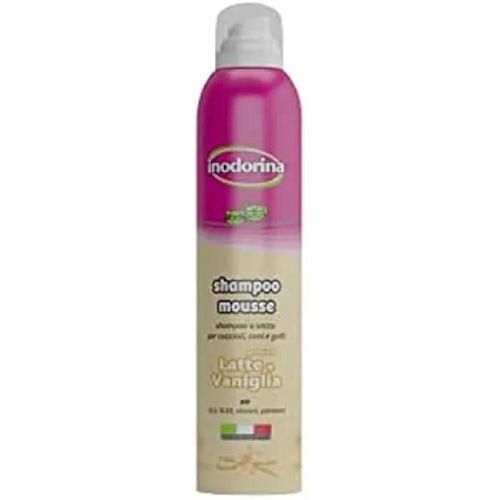 Mousse À Sec - Inodorina - Lait Et Vanille - Pour Chien Et Chat - Parfum Doux - 200 Ml