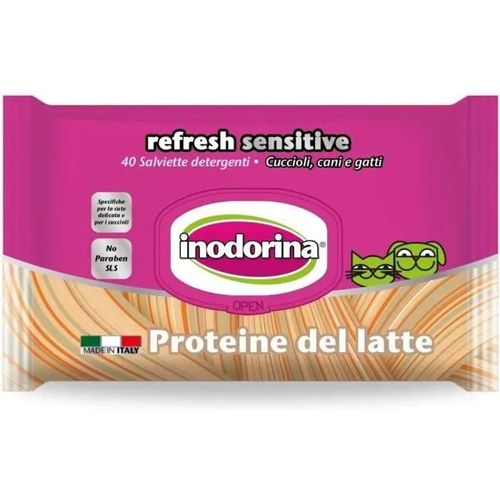 Inodorina Lingettes Chiens Et Chats - Sensitive Protéine De Lait 40 Unid.