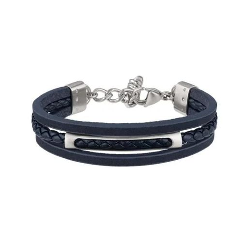 Breil bracciale B Mix acciaio e pelle TJ3087