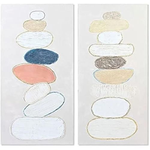Tableau - DKD HOME DECOR - Stones - 60 x 3,8 x 120 cm - Scandinave - 2 unités