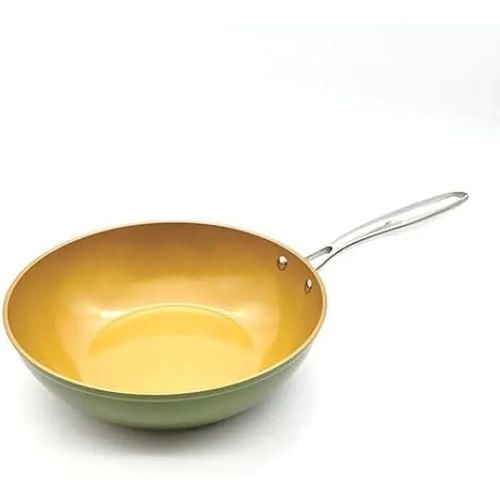Wok - Amercook - Amvegan Chef 28cm - Céramique Antiadhésif - 100% Vegan - Induction