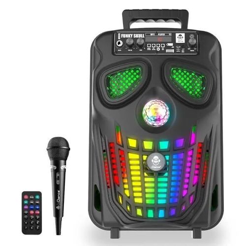 iDance FS400 Funky Skull Enceinte Karaoke Haloween Bluetooth + LEDs + Karaoke Ready