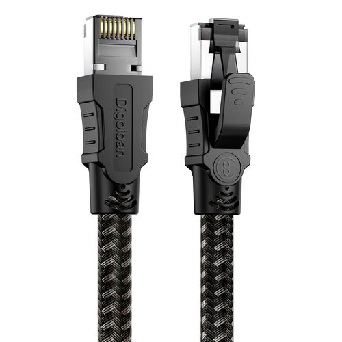 Ethernet Cable 5 m Cat8 RJ45 Network Cable, Very High Speed 40Gbps 2000MHz Gigabit Nylon Braided Shielded S/FTP Internet Lan Cable Compatible with PS5, Router, TV, Faster Than Cat6/Cat7