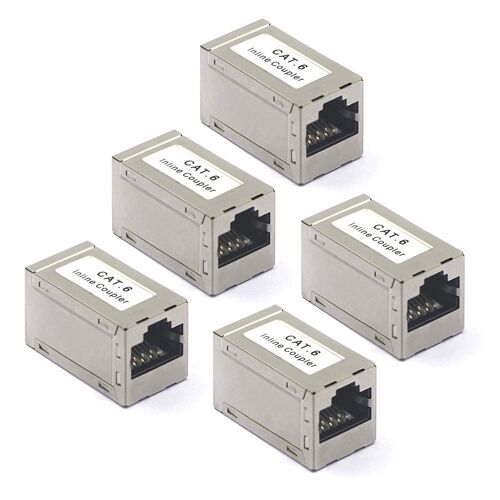 5 x RJ45 Cat6 Coupler Network to Female Shielded Ethernet Adapter for CAT6 CAT5 CAT5E Ethernet Cable Switch / TV / PS4 / ADSL / Modem / TV Box / Router / PC