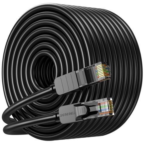 Cat 6 Ethernet Cable 50m, High Speed Internet Cable 10Gbps, RJ45 Lan Patch Cord, Black, Long Ethernet Cable for Gaming, Computer, TV, Router, Modem, Terminal Block