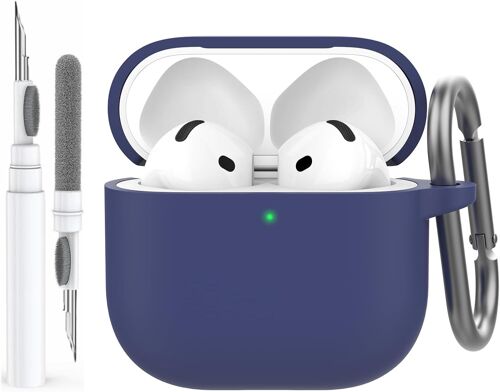LORANKA-AhaStyle Coque AirPods 4 (2024) avec Kit Nettoyage Silicone Étui Protection pour AirPods 4ème Génération Anti-Rayures Housse pour Apple AirPods 4 Supportant Recharge USB-C et Recharge sans Fi