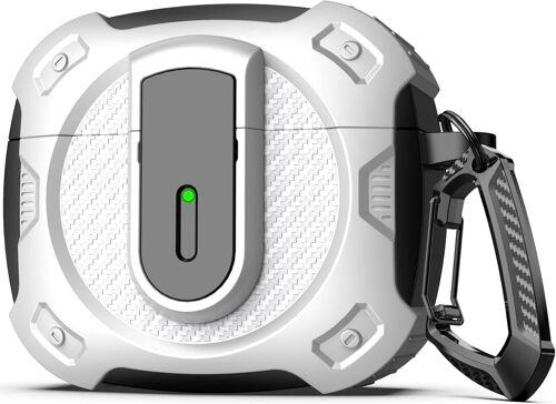 Compatible with AirPods 3 Case with Cleaning Kit, New 2024 Space Theme Military Hard Protective Case Cover with Lock for AirPods Gen 3 2021 Case, Cosmos-White