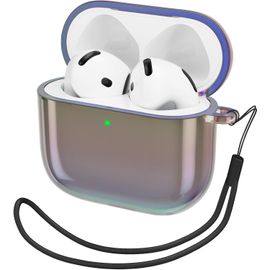 KALANKA-Coque pour AirPods 4 (2024)(USB-C) en TPU, Protection Complète AirPods 4e Génération Case, Étui Antichoc, Housse avec Corde - Bleu Foncé