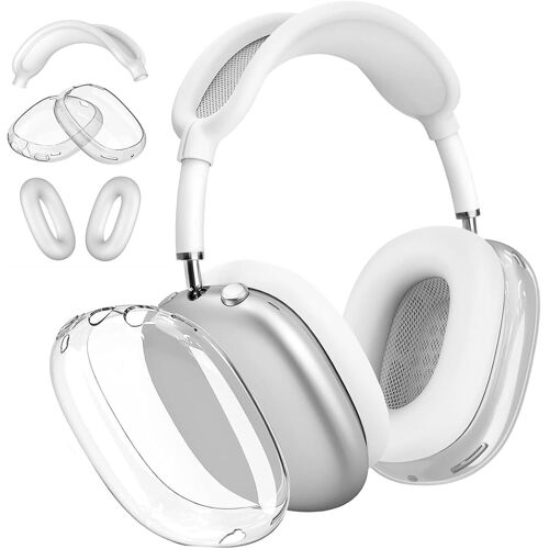 Compatible with Airpods Max Case, Silicone for Airpods Max Case, Suitable for Airpods Max Protection, Adaptation to Airpods Max Case, Anti Dust, Anti Friction (White+Transparent)