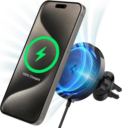 OneTap Pro 3 MagFit CryoMax Chargeur Voiture MagSafe avec Refroidissement, Support Telephone Voiture Chargeur sans Fil Compatible avec iPhone 17 16 15 14 13 Pro Max Plus Air - Clip de Airvent