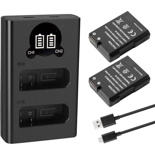 2x EN-EL14 EN-EL14a Replacement Battery Compatible with Nikon D5600 D5500 D5300 D5200 D5100 D3500 D3400 D3300 D3200 D3100 DF Coolpix P7800 P7700 P720 0 P7100 P7000