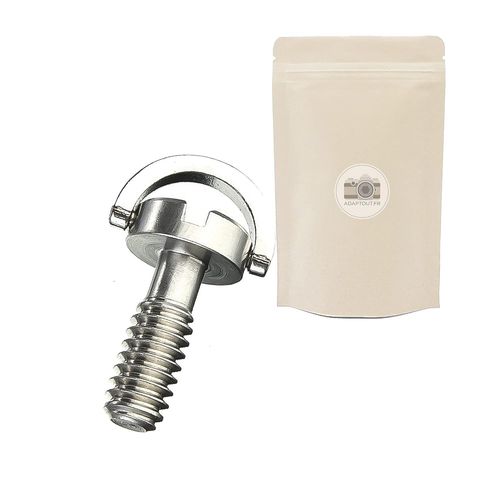 Long Screw 1/4 Inch with Ring 18 mm 11 mm Metal for DSLR Camera Tripod Monopod Quick Release Plate ¿ French Brand