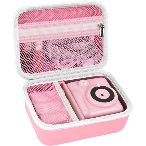 Kids Camera Bag Compatible with GREENKINDER/for Uleway/Gofunly/for NUOTUN Digital Camera; Instant Camera Storage Box, Sweet pink, No