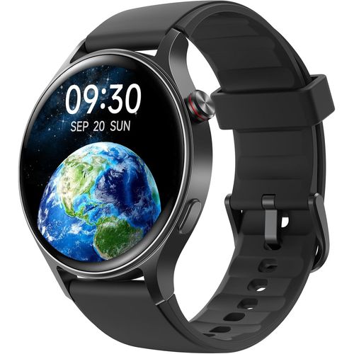 Montre Connectée Femme Homme avec Appel Bluetooth- 1,32"" Smartwatch AMOLED pour Android iOS, Montre de Sport Podometre avec 110+ Sports & 3ATM Bracelet Fitness avec Moniteur Sommeil/ SpO2- Noir