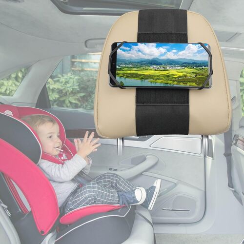 Silicone Car Headrest Phone Holder - Back Seat Child Phone Holder Fit 3.5-7 Inch Phones And Game Devices In Back Seat For Kids