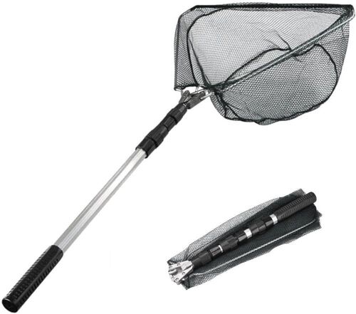 Telescopic Fishing Landing Net Extendable 42-130cm For Birds, Fish, Carp, Trout (Green)
