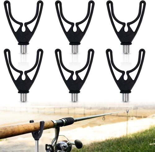 Fishing Rod Holder, 6 Pieces Fishing Rod Holder U-Shaped Rod Holder Holder For Fishing Rod Pod, Rod Holder (Black)