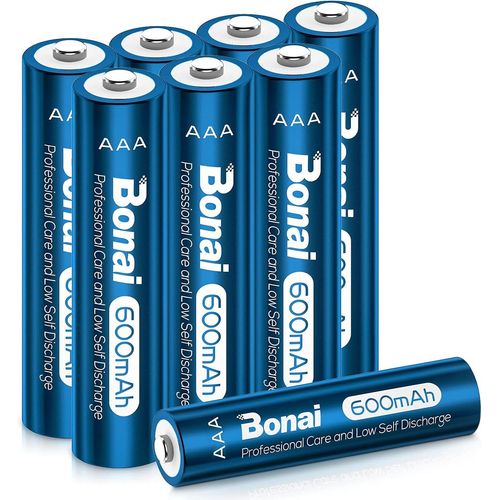 Kalanka-Lot De 8 Piles Rechargeables Aaa 1.2v Ni-Mh, 600mah Batterie Aaa Rechargeables Grande Capacité 1200 Cycles Auto-Décharge Pour Lampes Solaires