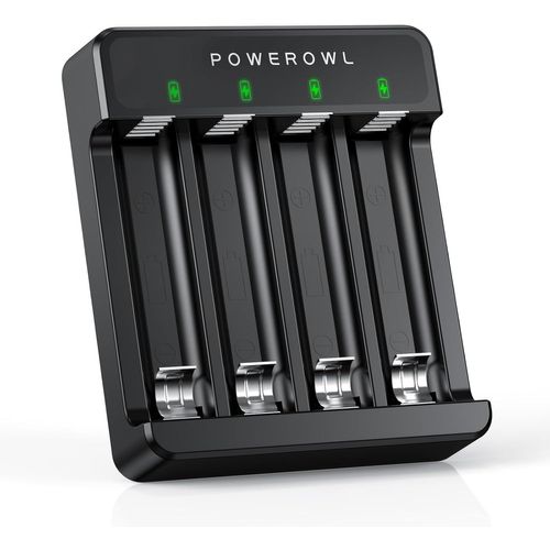 ChenQuanSarl-Chargeur De Piles Aa Aaa 4 Baies, Emplacement Indépendant, Charge Usb Pour Piles Rechargeables Ni-Mh Ni-Cd