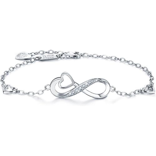 925 Sterling Silver Infinity Bracelet ¿ Love Endless Symbol Adjustable Bracelet With Charm For Women Mother's Day, 925 Sterling Silver, Cubic Zirconia