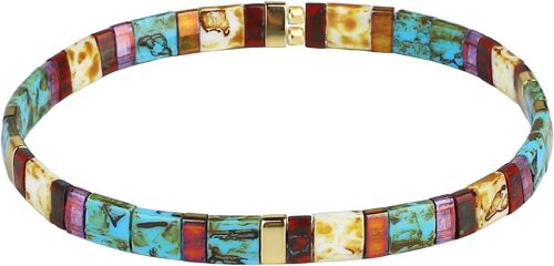 Women's Tila Bead Charm Bracelet Stretchy Bracelets Friendship Sweets Colours