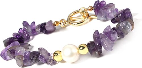 Elastic Bracelet With Lithotherapy Beads Natural Irregular Stone Yoga Girl Woman