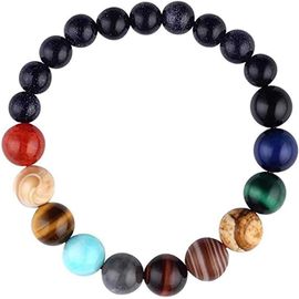 Kal-Bracelets Système Solaire Bracelet Bijoux Univers Galaxie Planète Pierre Perlé Pour Hommes Femme Garçons Filles Enfants Adolescent