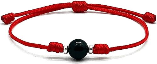 Red Wire Bracelet With Black Tourmaline And Sterling Silver Ornaments Evil Eye Amulet For Women Men Kids