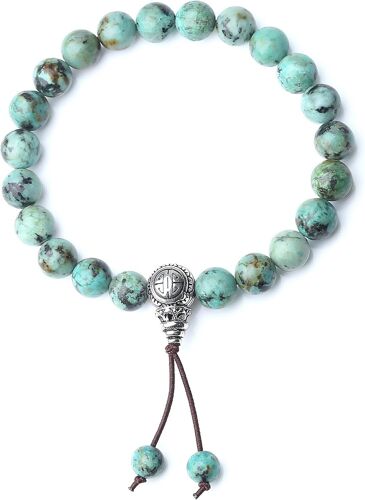 Unisex Meditation Symbol Of Longevity Stone Bracelet