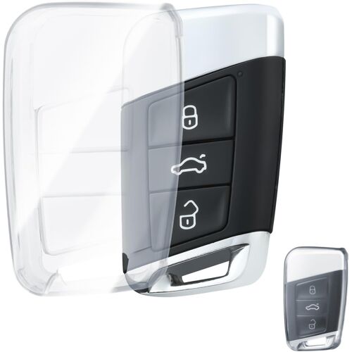 Coque Cle Transparent Couvre Clé Cache Clef,Etui A Cles Étui À Clés Voiture Pour Vw Volkswagen Passat B8 Jetta Polo Tiguan T-Roc Mk2 Scirocco Skoda Superb Kodiaq Seat.[D191]